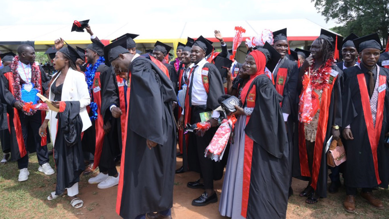 Students and instructors at Bukalasa Agricultural College