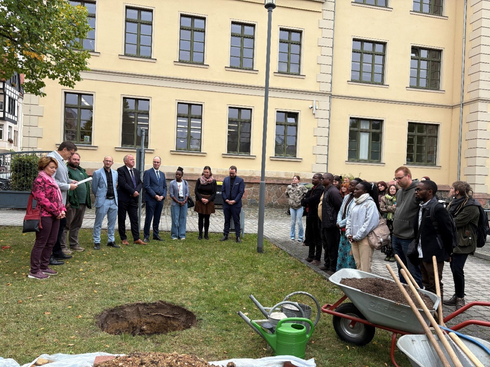 Participants at the partnership tree-planting ceremony